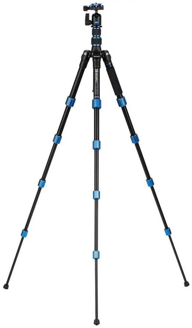Alt view image 2 of 7 - Benro 5-Section Aluminum Slim Travel Tripod with N00 Ball Head