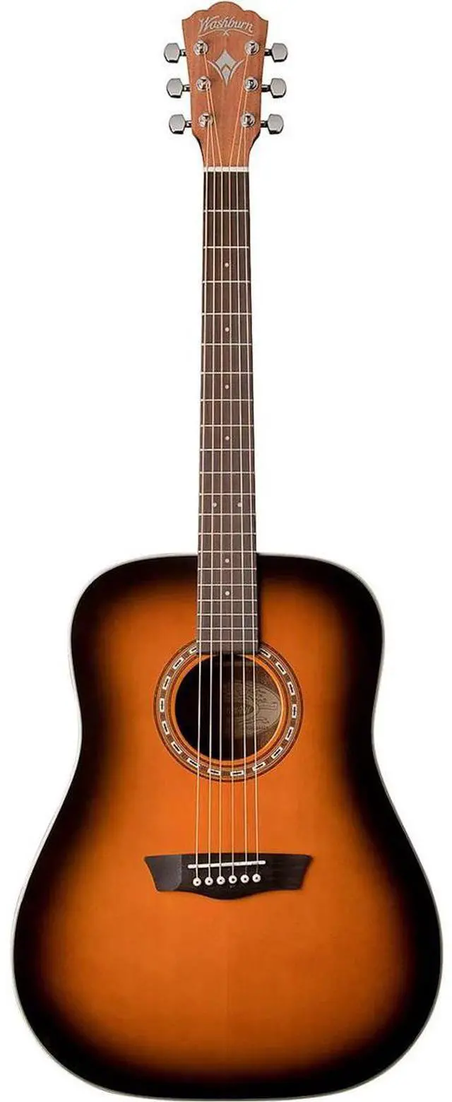 Alt view image 2 of 2 - Washburn 6 String Acoustic guitar, Right (WD7SATB-A)
