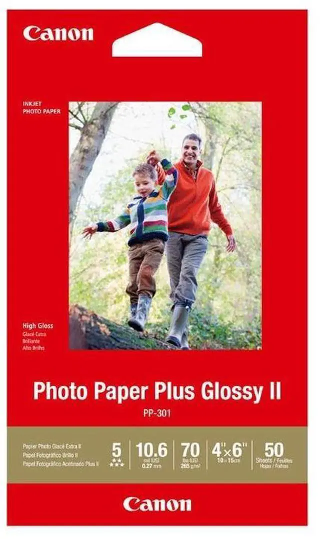 Alt view image 7 of 9 - Canon Photo Paper Plus Glossy Ii, 4 X 6, Glossy White, 50/Pack 1432C005