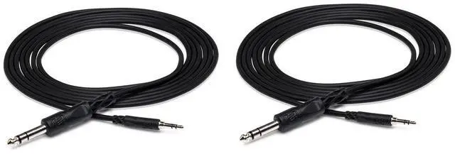Main image of Hosa Technology 2x Stereo Mini Male to Stereo 1/4" Male Cable, 10' #CMS-110 2