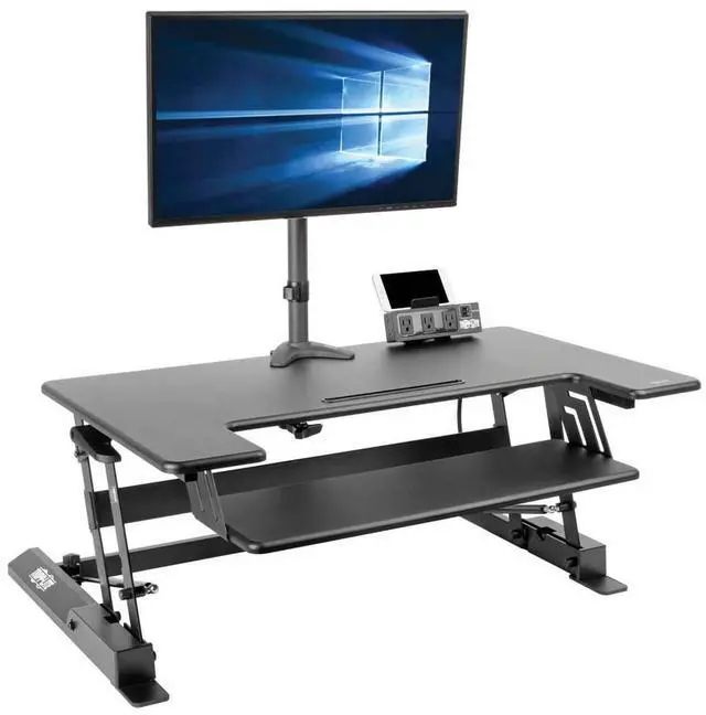 Alt view image 9 of 18 - Tripp Lite WWSSD3622 Height Adjustable 36x22 Sit Stand Desktop Workstation