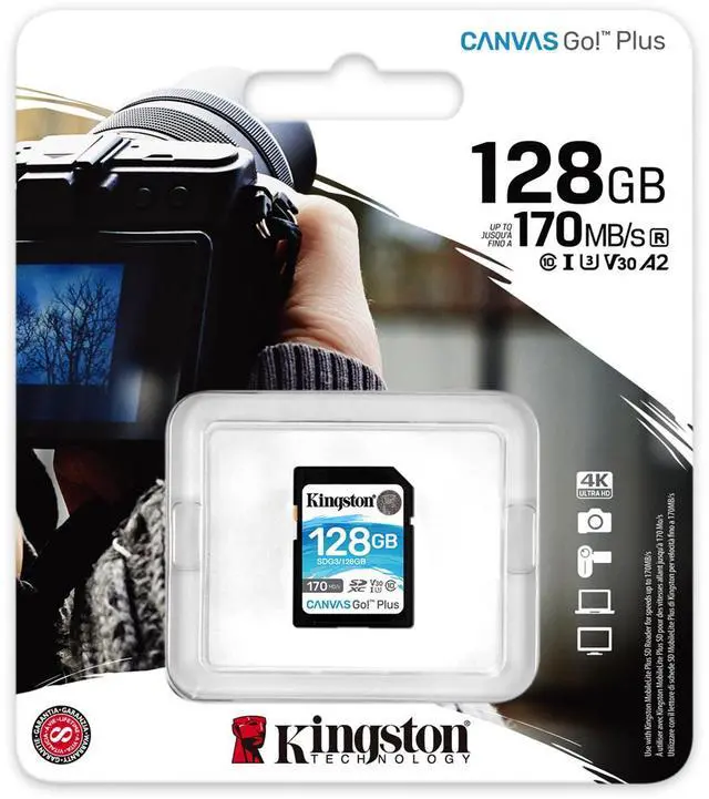 Alt view image 19 of 20 - Kingston Canvas Go! Plus 128 Gb Class 10/Uhs-I (U3) Sdxc