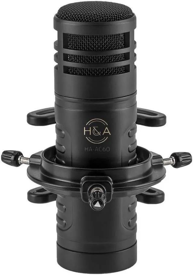 Alt view image 2 of 6 - H&A AC60 Hypercardioid Dynamic Studio Broadcast Microphone with Headphones/Arm