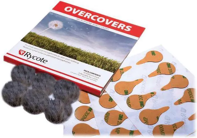 Main image of Rycote 6x Fur Discs Overcovers with 30x Stickies for Lavalier Mics, Gray #065521