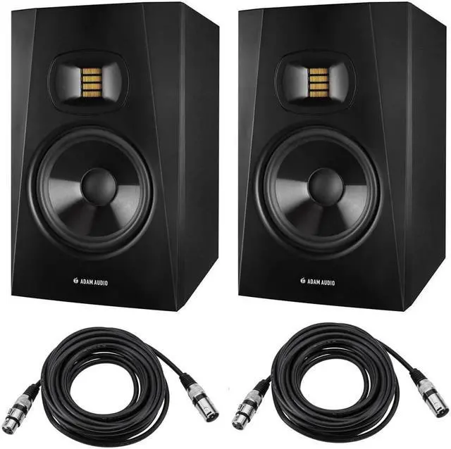 Main image of Adam Audio 2 Pack Professional T-Series T7V 7" 70W 2-Way Active Nearfield Monitor, Single - With 2 Pack XLR Microphone Cable
