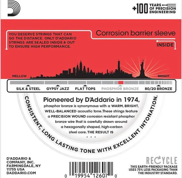 Alt view image 14 of 14 - D'Addario EJ17 Acoustic Guitar Strings - Medium - 3 Pack