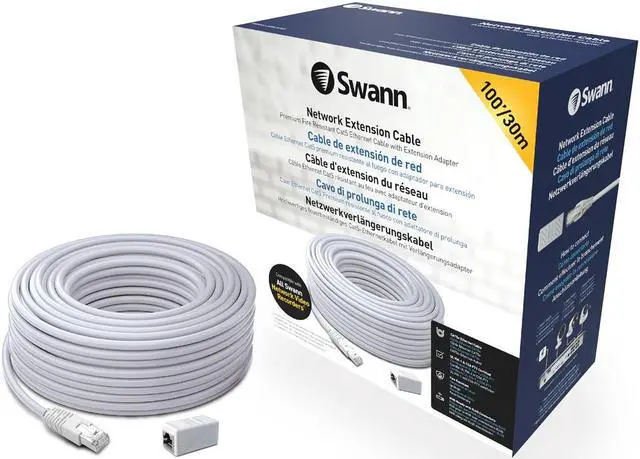 Alt view image 2 of 5 - Swann Cat5 Security Ethernet Cable, 100', White #SWNHD-30MCAT5E-GL