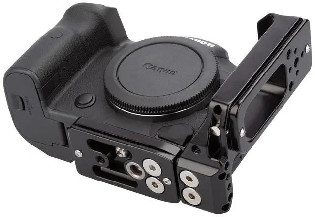 Alt view image 4 of 7 - ProMediaGear PLCR56 L-Bracket Plate with QD Strap Port for Canon EOS R5 and R6