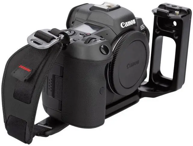 Alt view image 5 of 7 - ProMediaGear PLCR56 L-Bracket Plate with QD Strap Port for Canon EOS R5 and R6