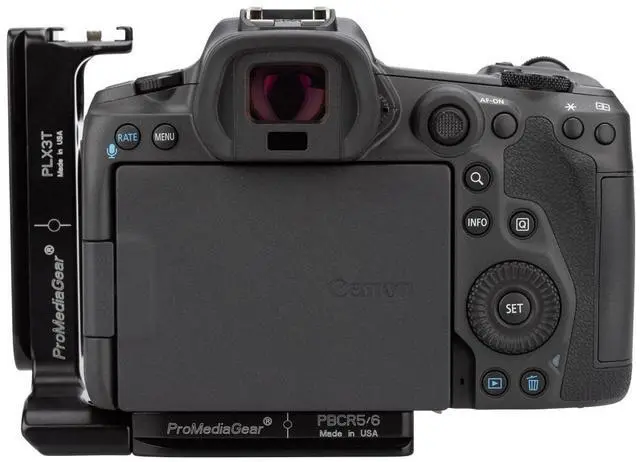 Alt view image 2 of 7 - ProMediaGear PLCR56 L-Bracket Plate with QD Strap Port for Canon EOS R5 and R6