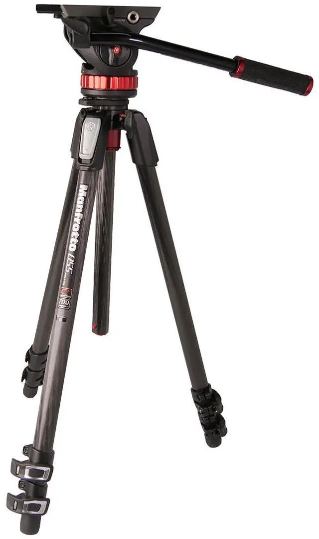 Alt view image 4 of 7 - Manfrotto 055 3-Section Carbon Fiber Tripod, Bundle with 502 Pro Video Head