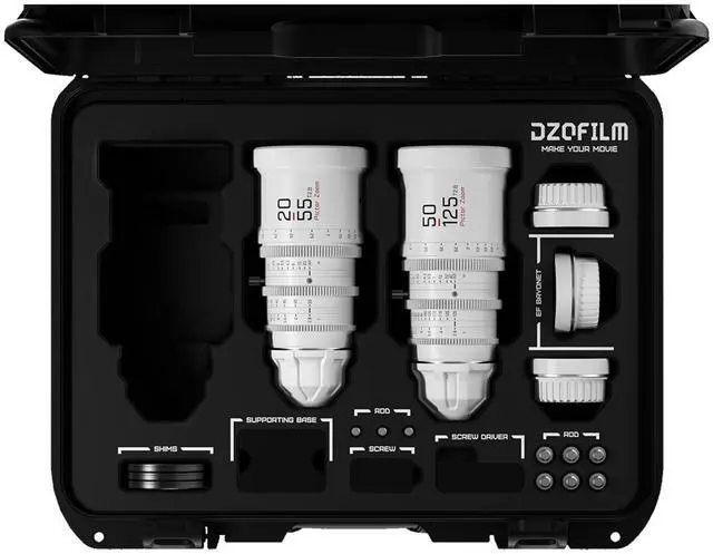 Main image of DZOFILM Pictor 20-55mm and 50-125mm T2.8 Super35 Parfocal Cine Lens Bundle for PL Mount and Canon EF, White