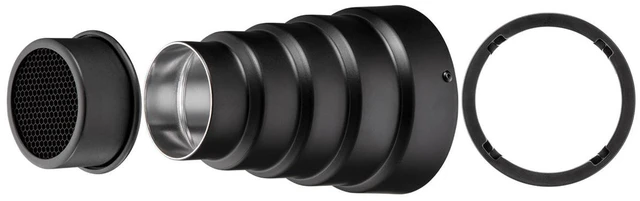 Alt view image 2 of 7 - Westcott Snoot with Honeycomb Grid for FJ200 & FJ80 (Includes FJ80 Mount) #4746