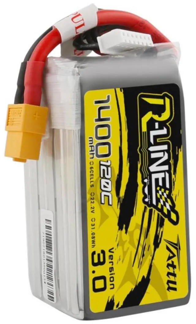 Alt view image 3 of 5 - Tattu Tattu R-Line Version 3.0 1400mAh 22.2V 120C 6S1P  Lipo Battery Pack with XT60 Plug