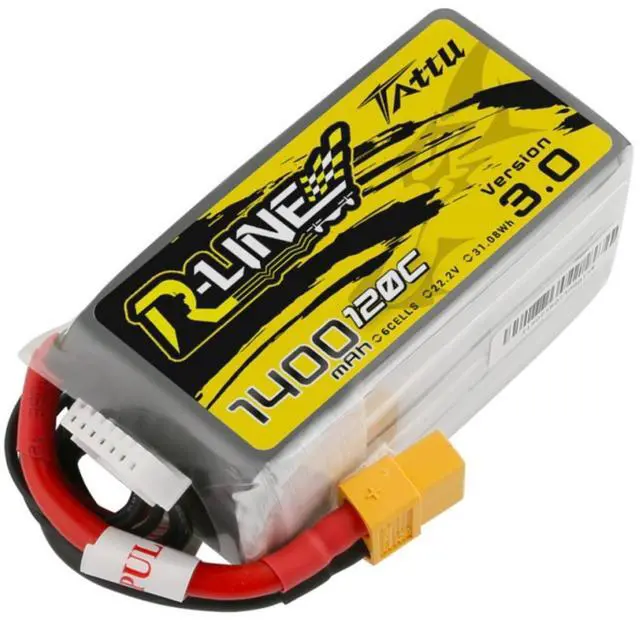 Alt view image 4 of 5 - Tattu Tattu R-Line Version 3.0 1400mAh 22.2V 120C 6S1P  Lipo Battery Pack with XT60 Plug