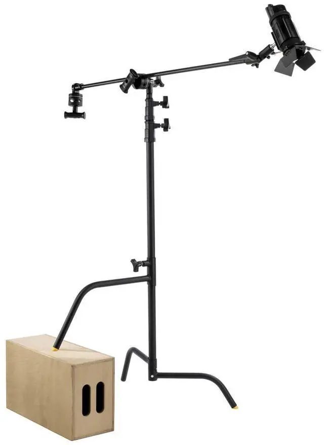 Alt view image 2 of 7 - Lowel 40" C-Stand Sliding Leg Kit with 2.5" Grip Head and 40" Grip Arm, Black