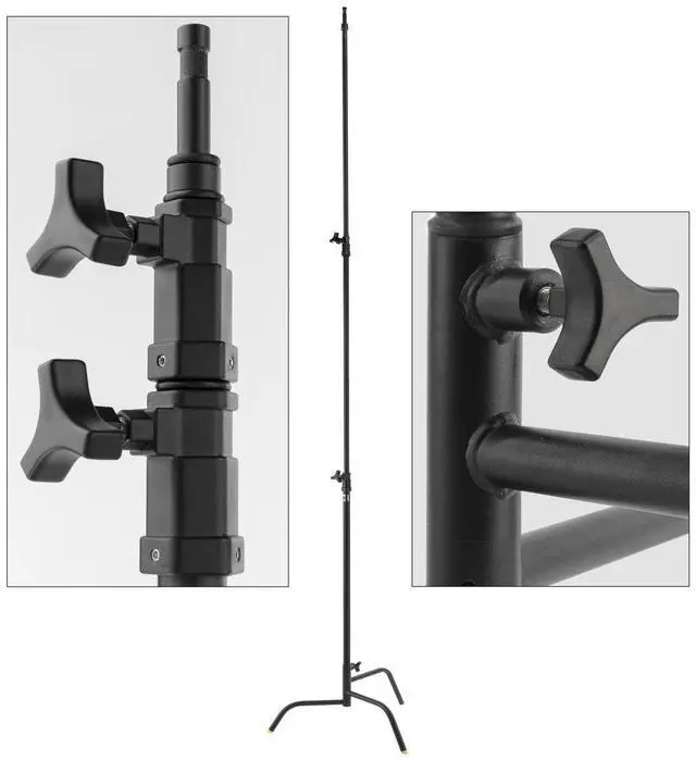 Alt view image 4 of 7 - Lowel 40" C-Stand Sliding Leg Kit with 2.5" Grip Head and 40" Grip Arm, Black
