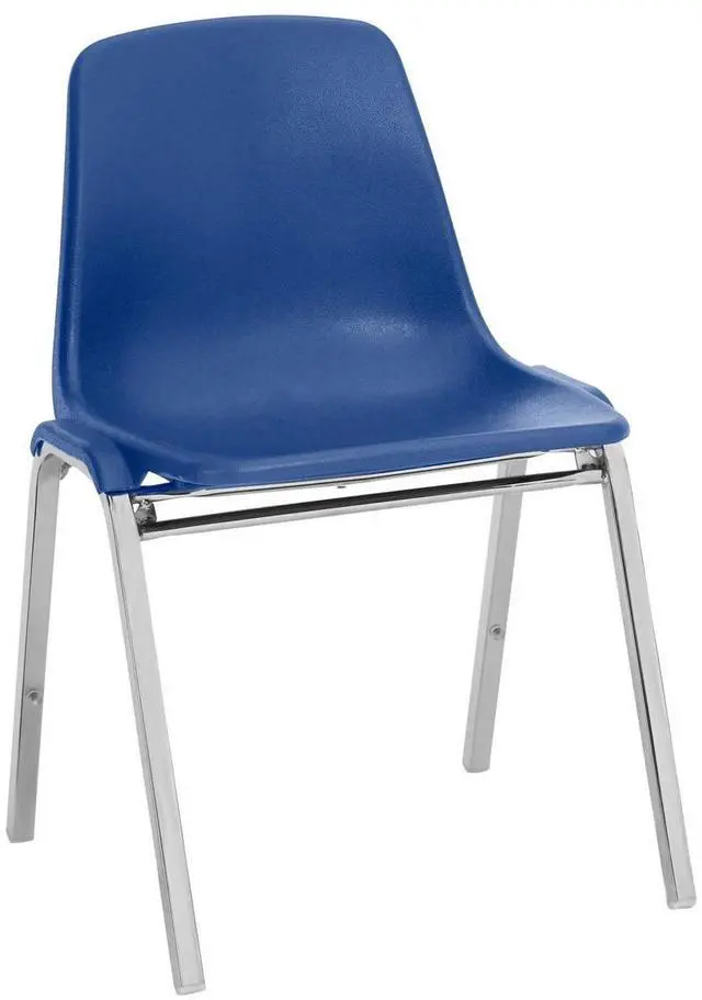 Alt view image 4 of 4 - NATIONAL PUBLIC SEATING 8125 Stacking Chair, 8100 Series, Polypropylene Blue,
