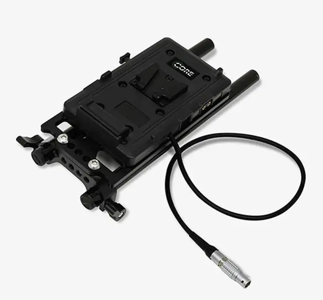 Alt view image 2 of 6 - Core SWX 15mm Rail Mount Cheese Plate with V-Mount Battery Plate and 10" 2-Pin Coil Cable for RED Komodo