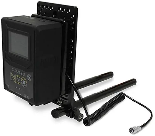 Alt view image 3 of 6 - Core SWX 15mm Rail Mount Cheese Plate with 3-Stud Battery Plate and 10" 2-Pin Coil Cable for Blackmagic Pocket 4K & 6K