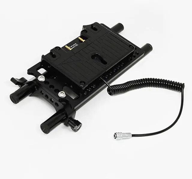 Alt view image 2 of 6 - Core SWX 15mm Rail Mount Cheese Plate with 3-Stud Battery Plate and 10" 2-Pin Coil Cable for Blackmagic Pocket 4K & 6K