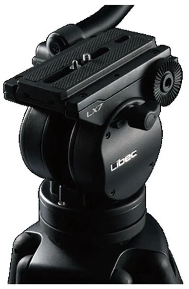 Alt view image 5 of 5 - Libec LX7 3-Section Aluminum Tripod with Pan/Tilt Fluid Head and Floor Spreader