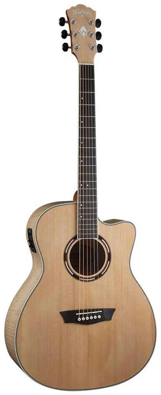 Alt view image 2 of 8 - Washburn AG40CEK-A Apprentice Grand-Auditorium Cutaway Acoustic-Electric Guitar