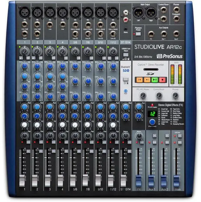 Alt view image 3 of 9 - PreSonus StudioLive AR12c 12-Channel USB-C Compatible Hybrid Audio Interface