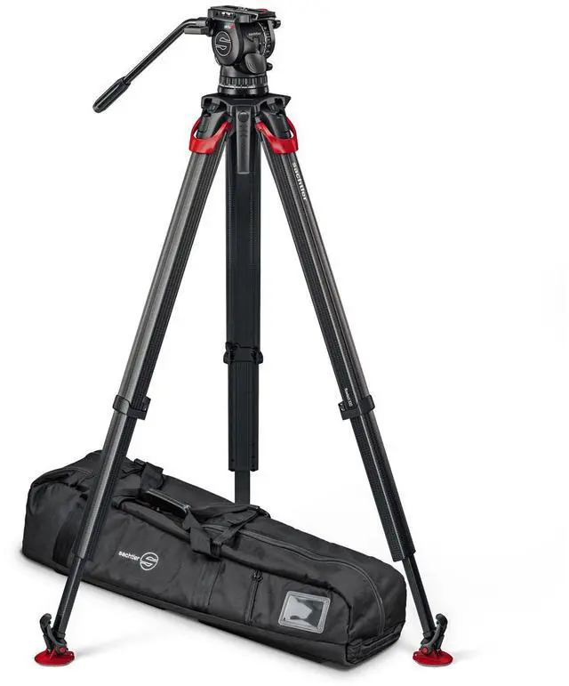 Alt view image 3 of 7 - Sachtler aktiv10 Sideload Fluid Head System with flowtech100 Tripod, Rubber Feet