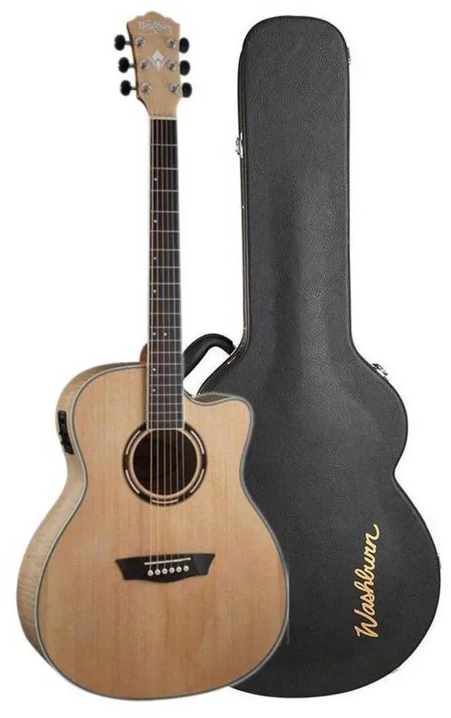Alt view image 7 of 8 - Washburn AG40CEK-A Apprentice Grand-Auditorium Cutaway Acoustic-Electric Guitar