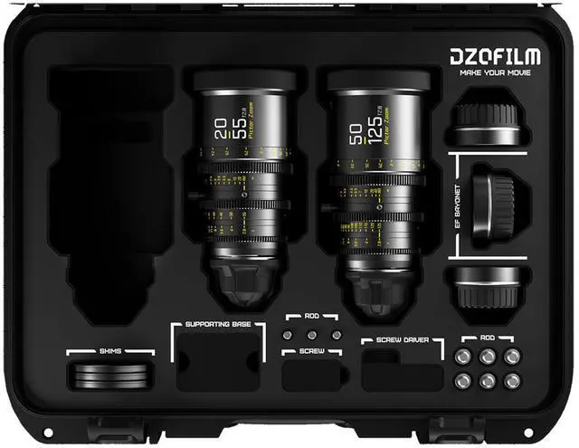 Main image of DZOFILM Pictor 20-55mm and 50-125mm T2.8 Super35 Parfocal Cine Lens Bundle for PL Mount and Canon EF, Black