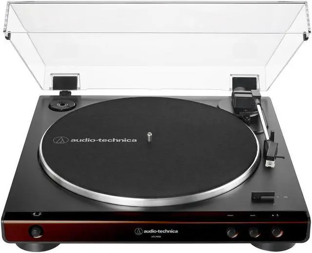 Alt view image 14 of 15 - Audio-Technica AtLP60XBW Fully Automatic Belt-Drive Stereo Turntable Brown/Black