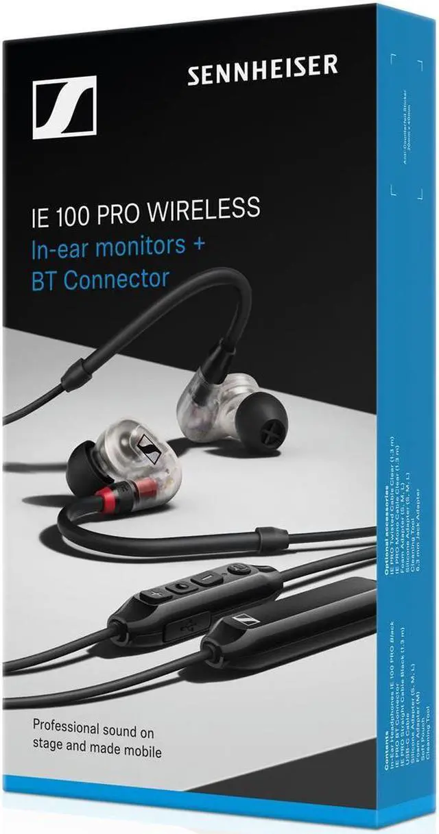 Alt view image 6 of 10 - Sennheiser IE 100 PRO Wireless In-Ear Headphones (Clear)