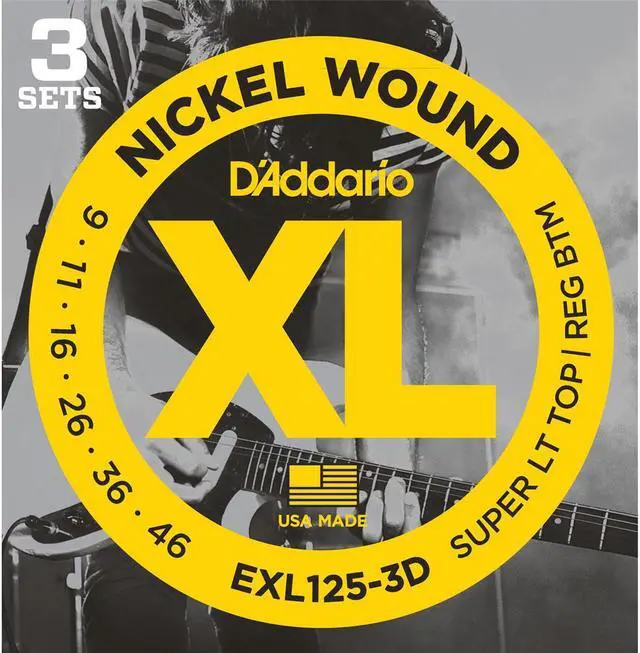 Alt view image 8 of 9 - D'Addario EXL125-3D Electric Guitar Strings 3-Pack