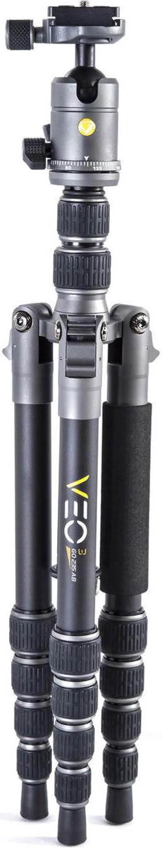 Alt view image 2 of 7 - Vanguard VANGUARD VEO3GO235AB Compact Aluminum Travel Tripod with Ball Head, Monopod Option, Smart Phone Holder and Bluetooth Remote, Black
