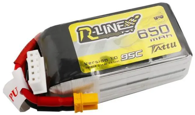 Main image of Tattu R-Line 650mAh 14.8V 95C 4S1P Lipo Battery Pack with XT30 Plug