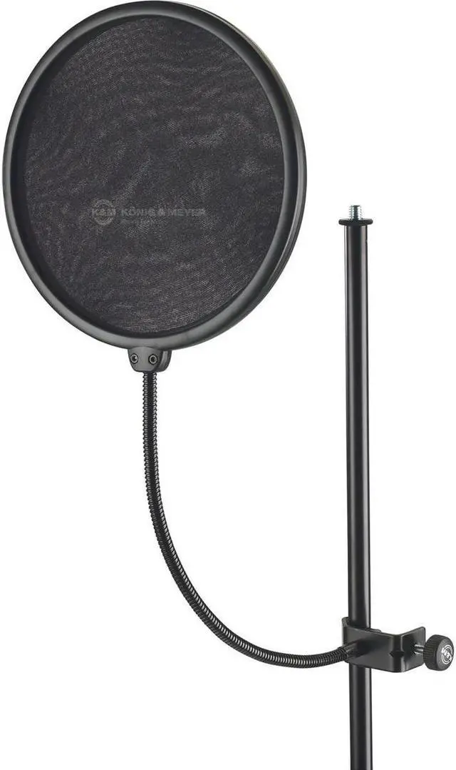 Main image of K&M 23966 Popkiller Pop Filter & Gooseneck Combo, Large Shield Diameter, Black