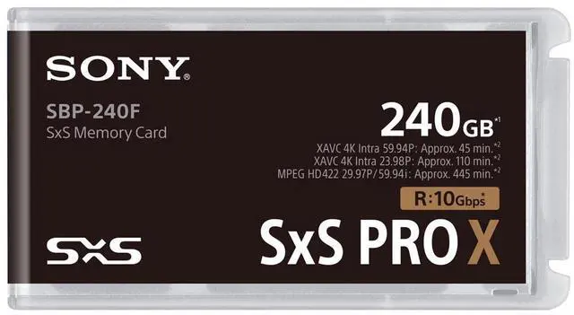 Alt view image 2 of 2 - Sony 240GB SxS PRO X Memory Card, 1250MB/s Read, 600MB/s Write #SBP240F