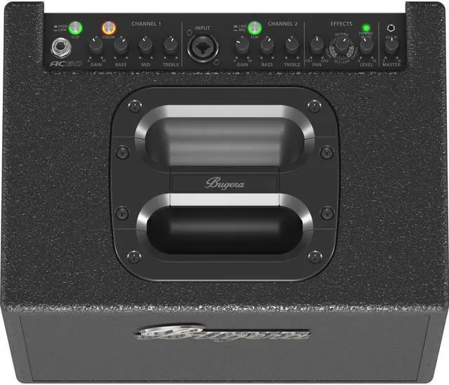 Alt view image 5 of 6 - Bugera 60W 2-Channel Portable Acoustic Instrument Amplifier with Original Turbosound Speaker and Klark Teknik FX Processor