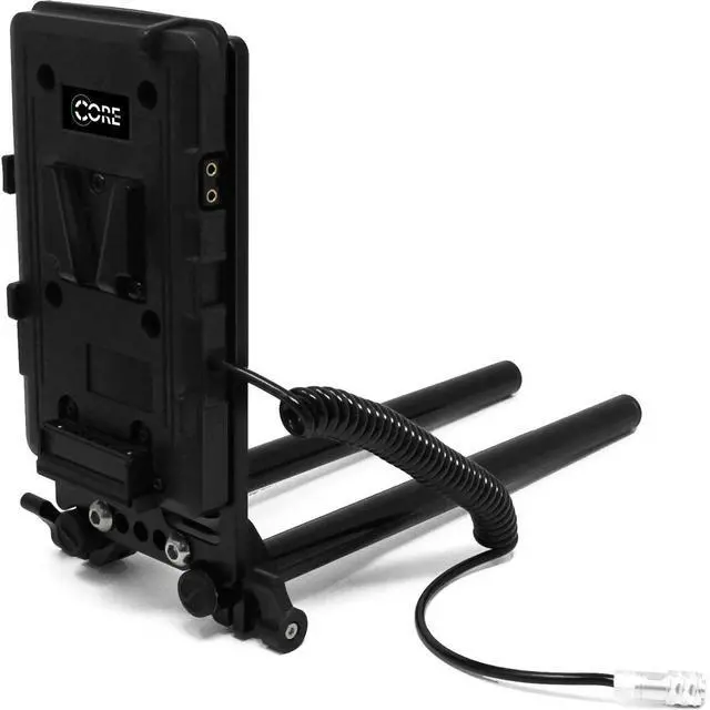 Main image of Core SWX 15mm Rail Mount Cheese Plate with V-Mount Battery Plate and 10" 2-Pin Coil Cable for Blackmagic Pocket 4K & 6K