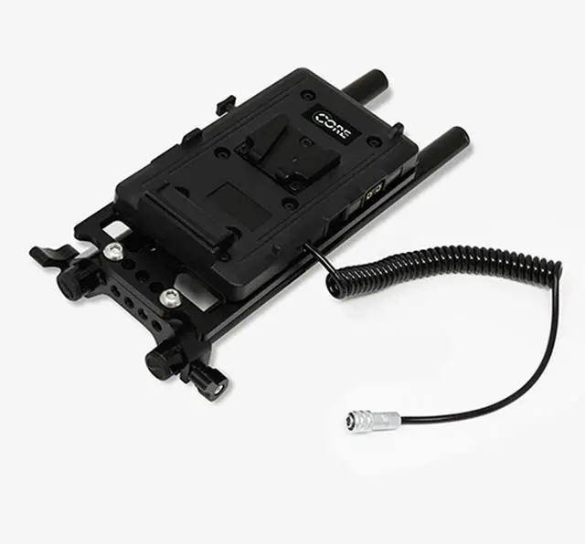 Alt view image 2 of 6 - Core SWX 15mm Rail Mount Cheese Plate with V-Mount Battery Plate and 10" 2-Pin Coil Cable for Blackmagic Pocket 4K & 6K