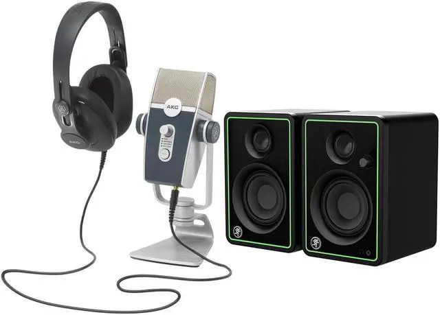 Main image of AKG Podcaster Essentials Kit K371 Headphones W/Mackie CR3-X 3"Monitors
