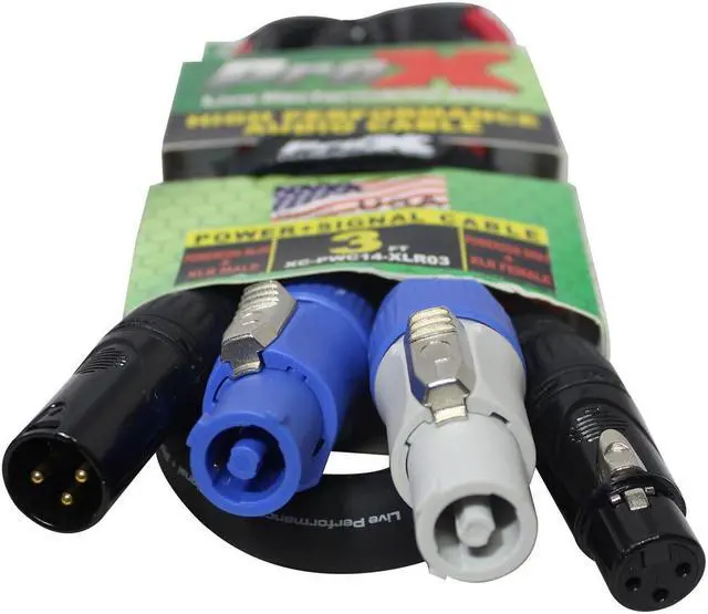 Alt view image 9 of 11 - ProX XC-PWC14-XLR03 3' PowerCon/XLR Link High Performance Audio Cable