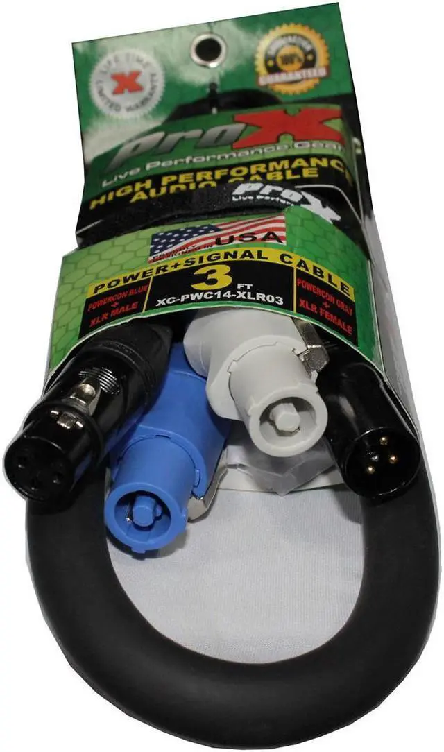 Alt view image 10 of 11 - ProX XC-PWC14-XLR03 3' PowerCon/XLR Link High Performance Audio Cable