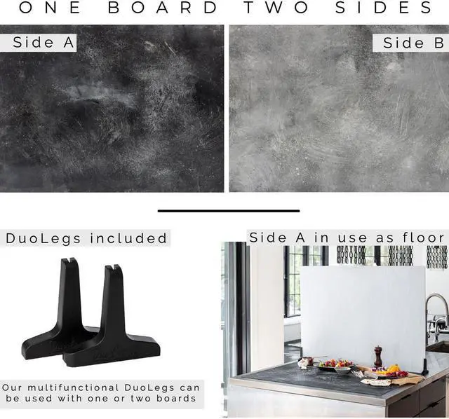 Alt view image 2 of 7 - V-FLAT WORLD Duo Board - Double Sided Backdrop Board Surface Food & Product Photography - Legs Included Made in USA (30 x 40 inches, Grey Chalk/Dark Chalk)