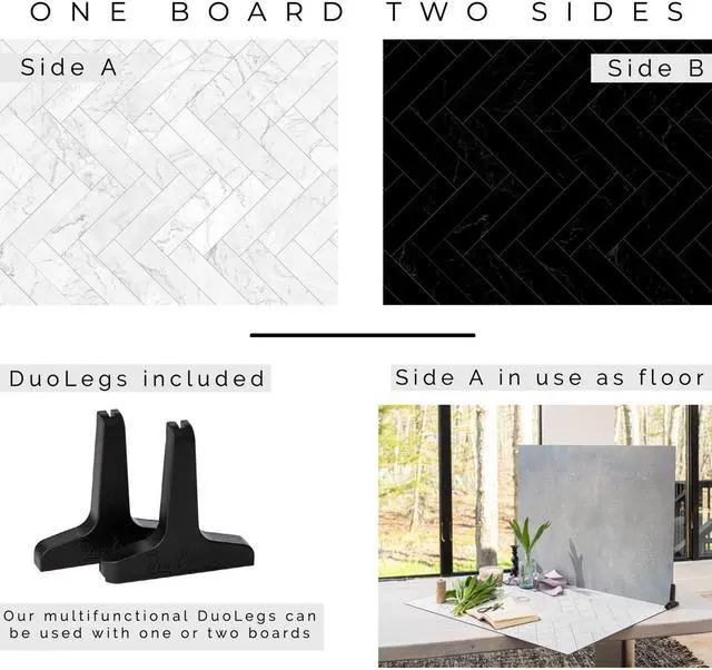 Alt view image 3 of 8 - V-FLAT WORLD Duo Board - 30x40" Surface Board, Zigzag Marble White/Black #00815L