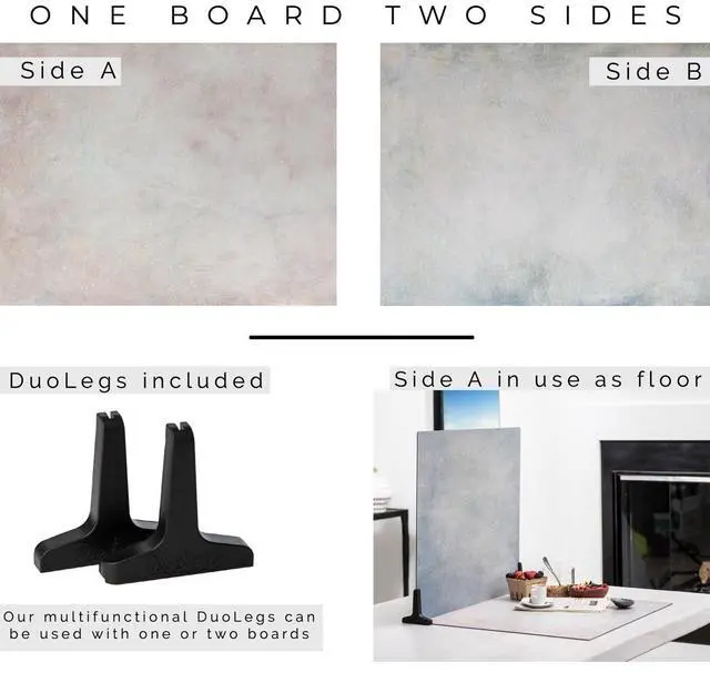 Alt view image 2 of 7 - V-FLAT WORLD Duo Board - Double Sided Backdrop Board Surface Food & Product Photography - Legs Included Made in USA (30 x 40 inches, RosØ Hue/Washed Pigment)