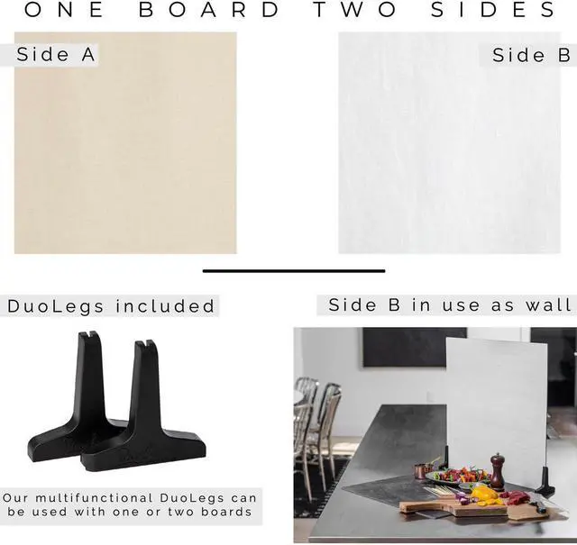Alt view image 2 of 7 - V-FLAT WORLD Duo Board - 24x24" Double Sided Surface Board, Linen White/Linen Cream