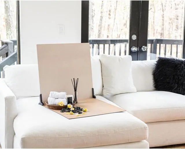 Alt view image 4 of 7 - V-FLAT WORLD Duo Board - 24x24" Double Sided Surface Board, Linen White/Linen Cream