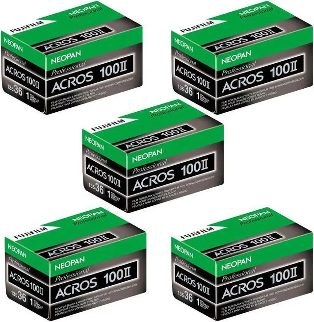 Main image of Fujifilm Neopan 100 Acros II Black & White Negative Film, 135 Roll Film, 5-Pack